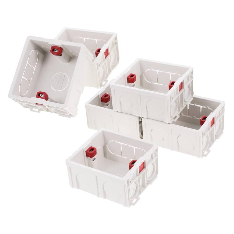 NUOBESTY 6Er-Packung Sockelbox schalten Pflicht grau vielseitig im Freien Wandsteckdosen Auslauf Steckdosenabdeckung, einzeln Wandplatte Elektrik im Freien uns PVC Weiß von NUOBESTY