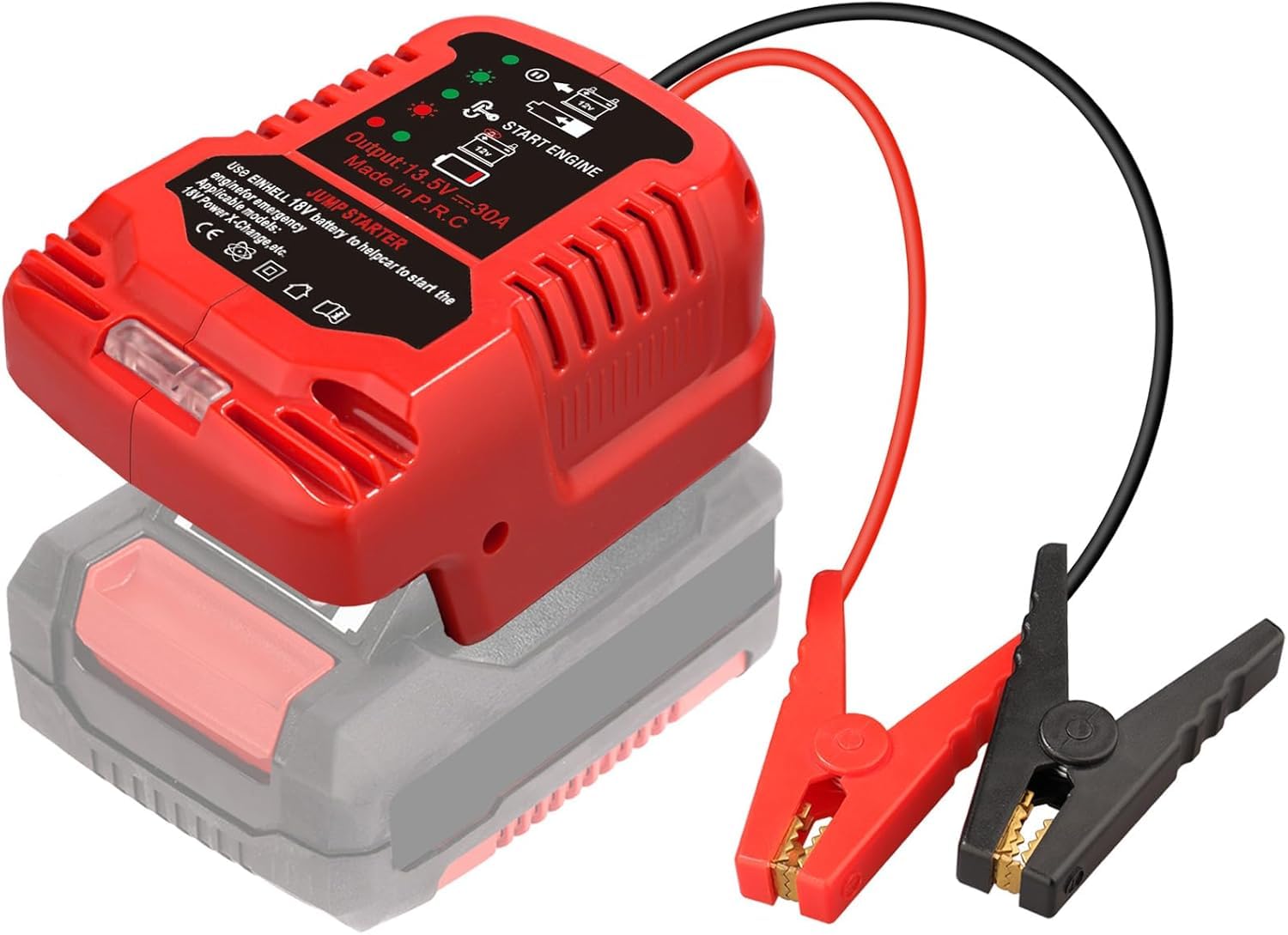 Auto Starthilfe Powerbank Adapter für Einhell 18V Power X-Change Akku, 12V Jump Starter & Batterie Booster kompatibel mit Einhell 18V Akku für Autobatterien von NUOGEDZ