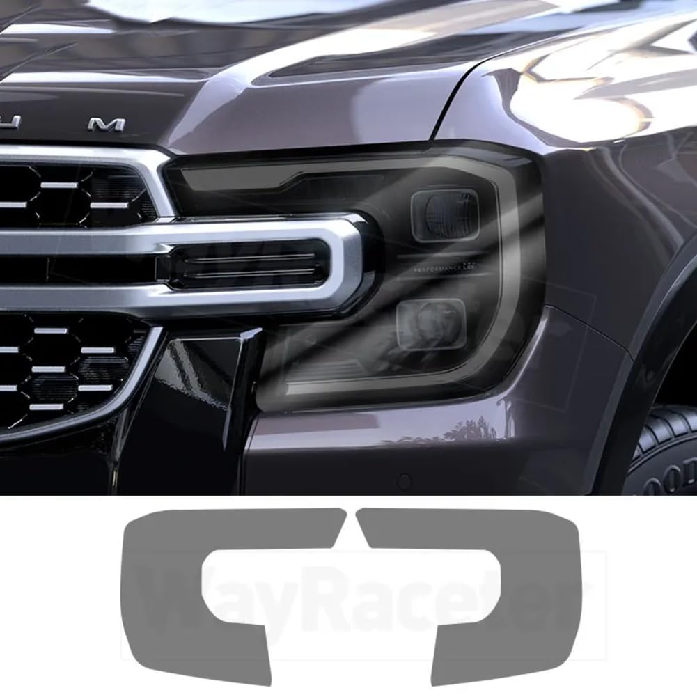 2 Stück Auto-Scheinwerfer-Schutzfolie, transparenter, rauchschwarzer TPU-Aufkleber, für Ford Ranger 2023 2024 T9 Wildtrack Raptor Zubehör 2 Stück Auto-Scheinwerfer-Schutzfolie, transparenter, rauchschwarzer TPU-Aufkleber, für Ford Ranger 2023 2024 T9 Wildtrack Raptor Zubehör von NUONUO
