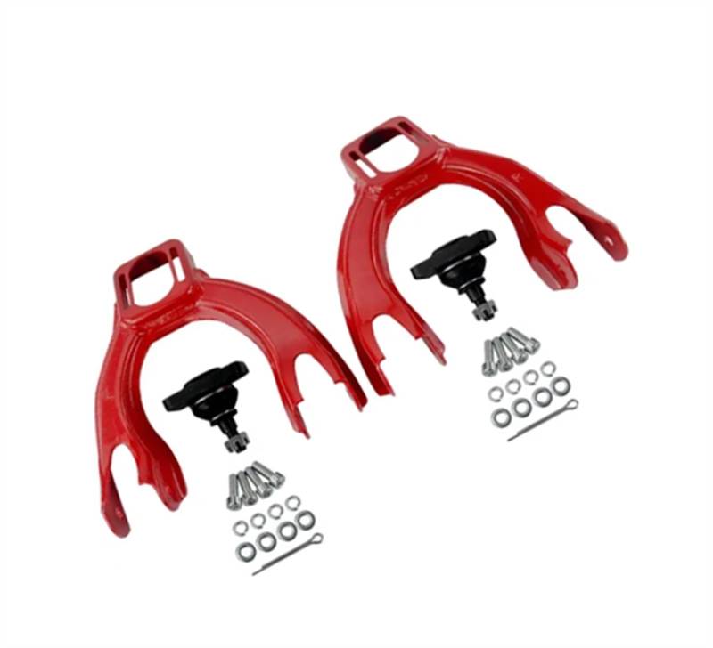 NUOSDEX Kompatibel Mit Acura Für Integra 1994-2000 2001 2/3/4-türig, Einstellbarer L R-Front-Oberradaufhängungs-Querlenker, Auto-Front-Ober-Sturzarm-Kit Querlenker(Red) von NUOSDEX