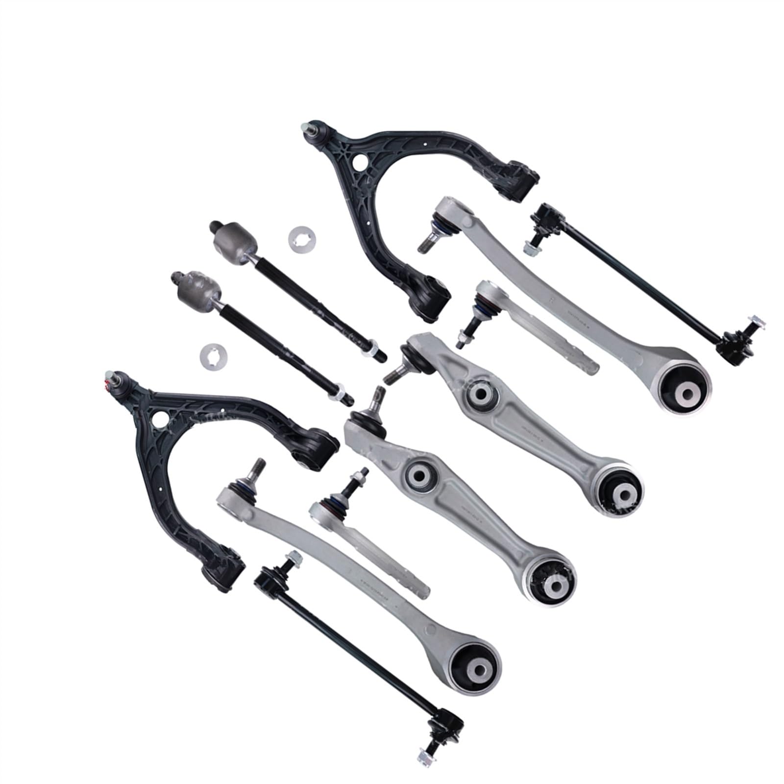 NUOSDEX Kompatibel Mit Tesla Für Model X 2015–2018 2019 2020 2021 2022 Vordere Untere Aufhängungsquerlenker, Kugelgelenk, Stabilisator, Spurstangenkopf-Kits Querlenker von NUOSDEX