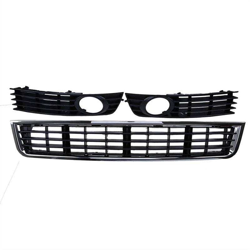 NUOSDEX Nebelscheinwerfergitter Kompatibel Mit A4 B6 Limousine 2002 2003 2004, Auto-Front-Unterstoßstange, Nebelscheinwerfer, Gitter, Abdeckung In Der Mitte, Schwarze Racing-Grills, Außenteile von NUOSDEX