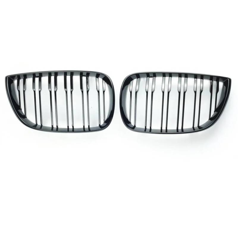 NUOSDEX Nieren Schwarz Kühlergrill Kompatibel Mit 1er E81 E87 128i 130i 2004 2005 2006 2007 Autofront Nierenförmiger Doppellamellen-Lufteinlassgrill Zubehör von NUOSDEX