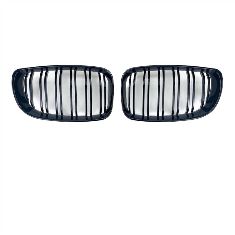NUOSDEX Nieren Schwarz Kühlergrill Kompatibel Mit 1er E81 E87 E82 E88 2007 2008 2009 2010 2011 Frontgrill Stoßstangengrill Tuning Mittelgitter Zubehörteil(2 Line Glossy Black) von NUOSDEX
