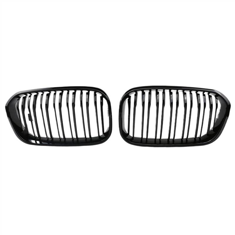 NUOSDEX Nieren Schwarz Kühlergrill Kompatibel Mit 1er F20 F21 LCI 2015 2016 2017 2018 2019 Front Center Nierengrill Auto Frontstoßstangengrill Ersatz von NUOSDEX