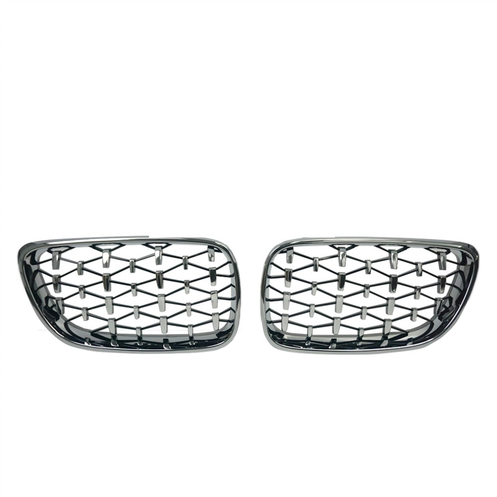 NUOSDEX Nieren Schwarz Kühlergrill Kompatibel Mit 2er F22 F23 2014 2015 2016 2017 2018 2019 F87 M2 2016 2017 2018 2019 Auto Front Nierenstoßstange Diamantgrill(Silver) von NUOSDEX