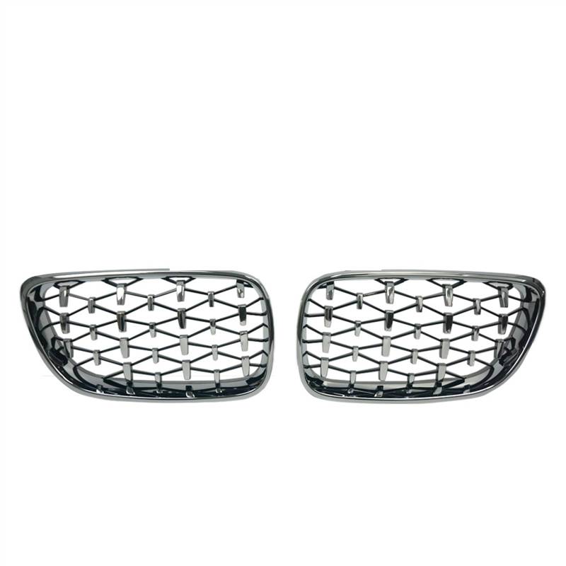 NUOSDEX Nieren Schwarz Kühlergrill Kompatibel Mit 2er F22 F23 2014 2015 2016 2017 2018 2019 F87 M2 2016 2017 2018 2019 Auto Front Nierenstoßstange Diamantgrill(Silver) von NUOSDEX