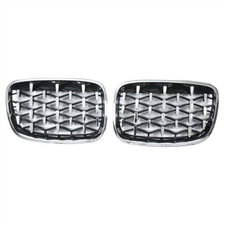 NUOSDEX Nieren Schwarz Kühlergrill Kompatibel Mit 2er F45 228i 220i 235i 2014 2015 2016 2017 2018 Auto-Mittelstoßstangengitter Fronteinlassgitter Kühlergrill(All Silver) von NUOSDEX