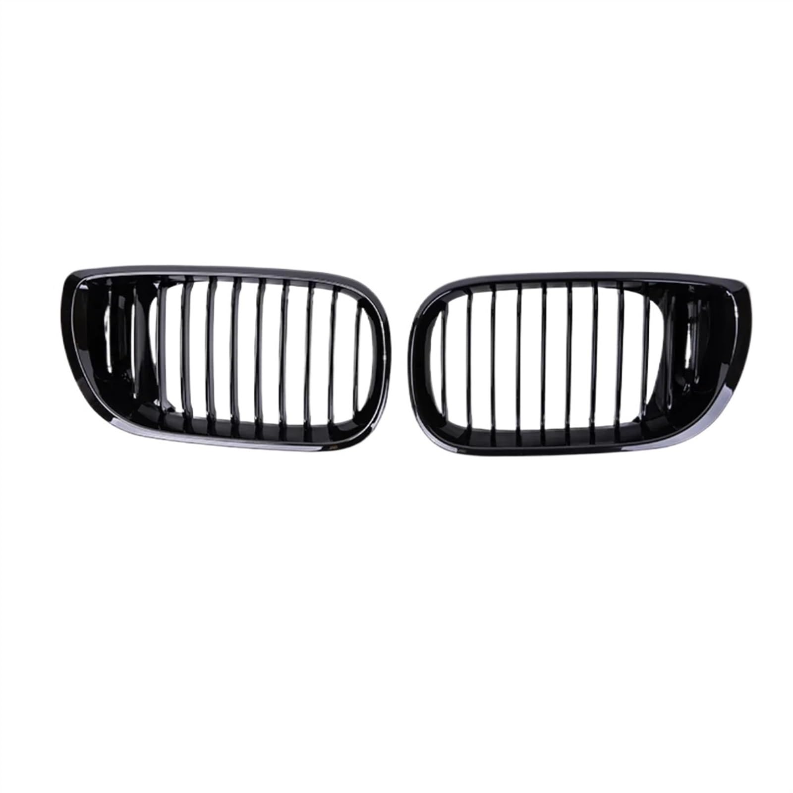 NUOSDEX Nieren Schwarz Kühlergrill Kompatibel Mit 3er E46 Limousine 4-türig 320i 350i 2002 2003 2004 2005 Auto Frontstoßstange Renngrill Einzellamellen-Nierengrill(Glossy Black) von NUOSDEX