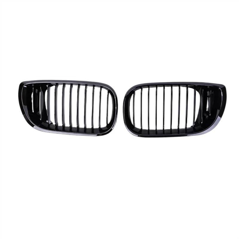 NUOSDEX Nieren Schwarz Kühlergrill Kompatibel Mit 3er E46 Limousine 4-türig 320i 350i 2002 2003 2004 2005 Auto Frontstoßstange Renngrill Einzellamellen-Nierengrill(Glossy Black) von NUOSDEX