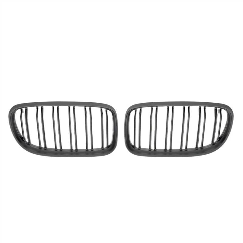 NUOSDEX Nieren Schwarz Kühlergrill Kompatibel Mit 3er E90 E91 2009 2010 2011 2012 Auto-Stoßstangengitter Fronteinlassgitter Einzellinien-Stil Doppellamellengitter Ersatz(Matte Black,Double) von NUOSDEX