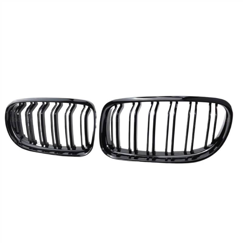 NUOSDEX Nieren Schwarz Kühlergrill Kompatibel Mit 3er E90 E91 LCi 2009 2010 2011 2012 Autogrill Frontniere Glänzend 2-zeiliger Doppellamellen-Auto-Frontstoßstangengrill von NUOSDEX