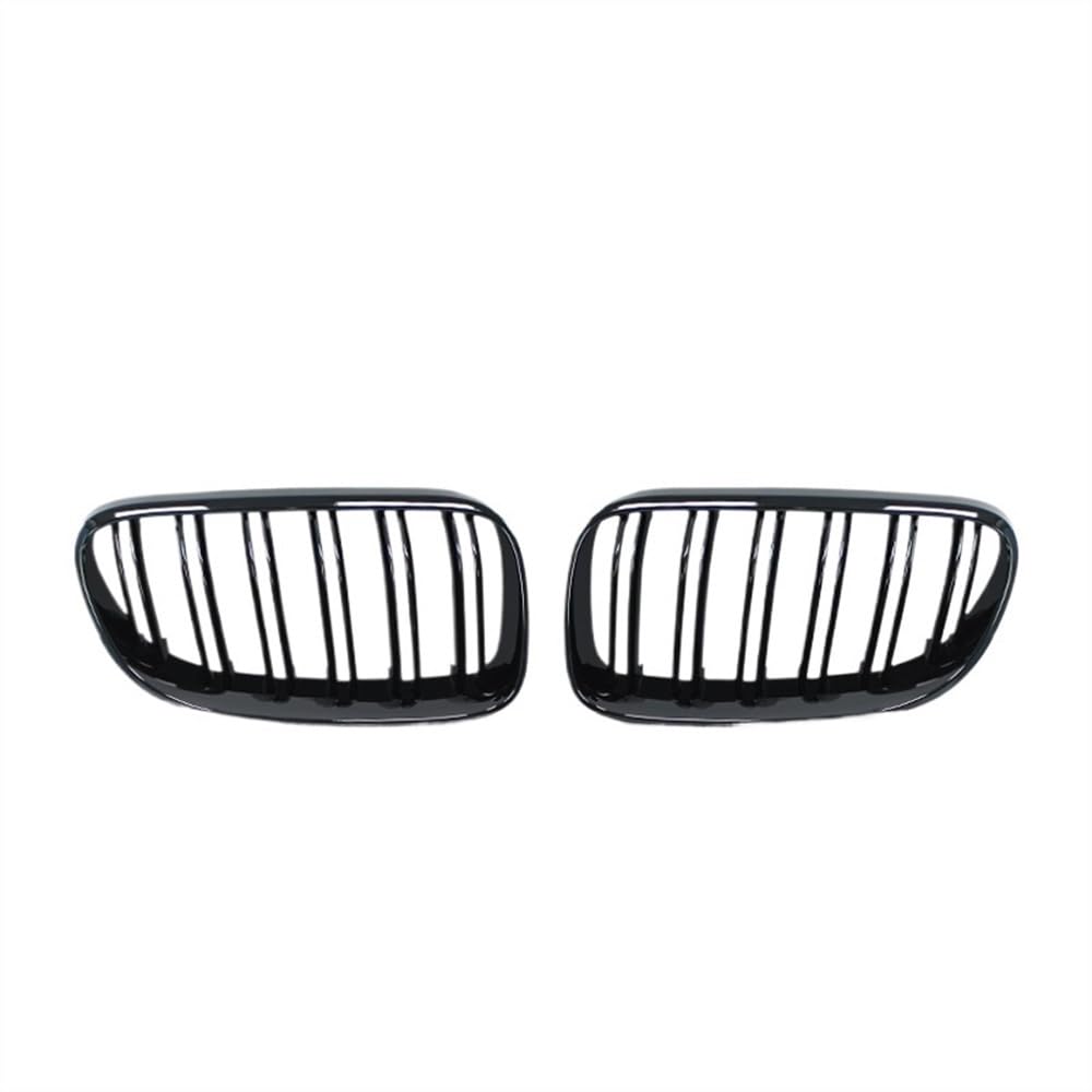 NUOSDEX Nieren Schwarz Kühlergrill Kompatibel Mit 3er E92 E93 M3 LCI 2010 2011 2012 2013 Autofront-Doppellamellen-Nierengrill Frontgrill-Zierstreifenabdeckung(Double Line Black) von NUOSDEX