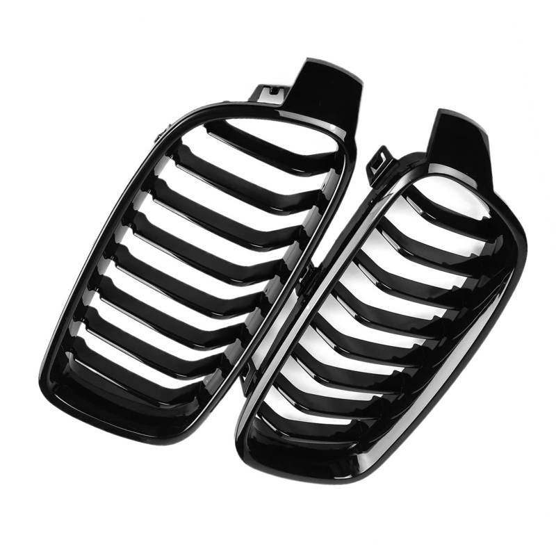 NUOSDEX Nieren Schwarz Kühlergrill Kompatibel Mit 3er F30 F31 F35 F80 2012 2013 2014 2015 2016 2017 2018 Glänzend Schwarz Auto Front Nieren Einzellamelle Kühlergrill von NUOSDEX