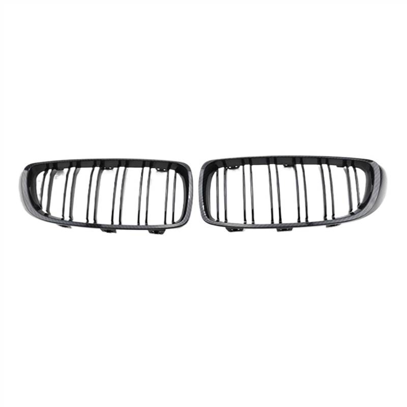 NUOSDEX Nieren Schwarz Kühlergrill Kompatibel Mit 4er F32 F33 F36 M3 M4 F80 F82 F83 2014 2015 2016 2017 2018 2019 2020 Auto Frontstoßstangengrill Mesh Nierengrill(Carbon Fiber Look) von NUOSDEX