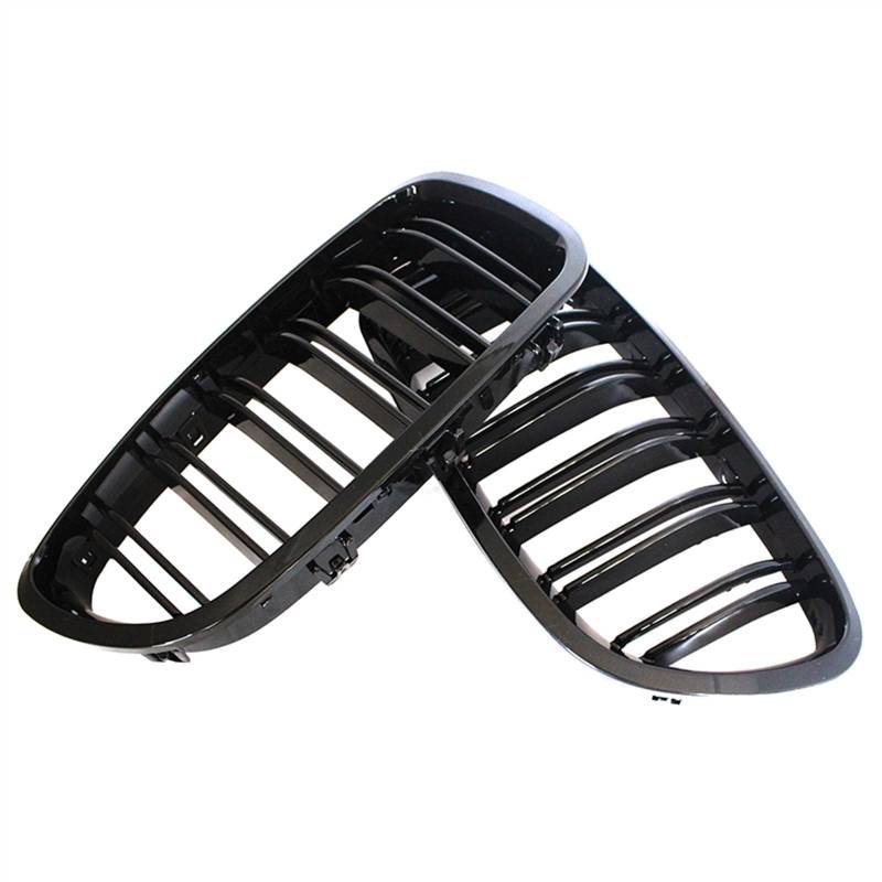 NUOSDEX Nieren Schwarz Kühlergrill Kompatibel Mit 5er F10 F11 F18 2010 2011 2012 2013 2014 2015 2016 Auto Fronthaube Nierengrill Stoßstange Schwarz Dual Bar Grill(Black) von NUOSDEX