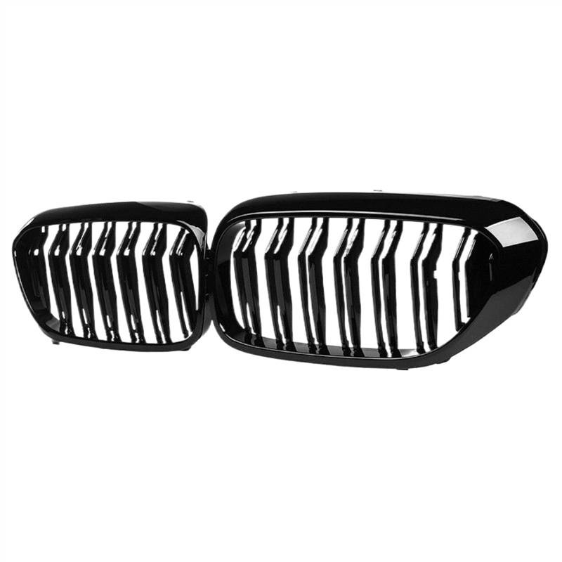 NUOSDEX Nieren Schwarz Kühlergrill Kompatibel Mit 5er G30 G31 G38 Für M5 520i 530i 540i 2017 2018 2019 2020 Auto-Doppellamellen-Front-Nierenstoßstangengitter Ersatz von NUOSDEX