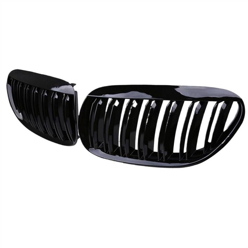 NUOSDEX Nieren Schwarz Kühlergrill Kompatibel Mit 6er E63 E64 2003 2004 2005 2006 2007 2008 2009 2010 Frontniere Kühlergrill Links Rechts Front Doppelliniengrill von NUOSDEX