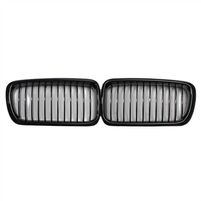 NUOSDEX Nieren Schwarz Kühlergrill Kompatibel Mit 7er E38 740i 740iL 750iL 1996 1997 1998 1999 2000 2001 Fronthaube Nierengitter Stoßstange Einzellamellengitter(Glossy Black) von NUOSDEX