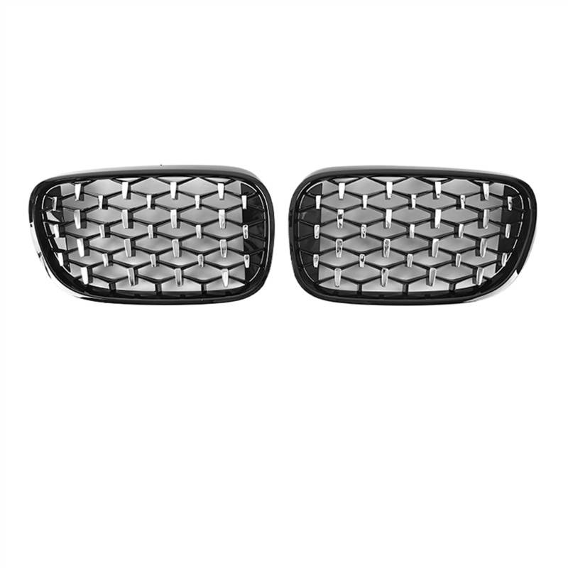 NUOSDEX Nieren Schwarz Kühlergrill Kompatibel Mit 7er G11 G12 2015 2016 2017 2018 Pre-Facelift. Auto-Frontstoßstange, Doppelniere, Vorderer Kühlergrill(Silver Black) von NUOSDEX