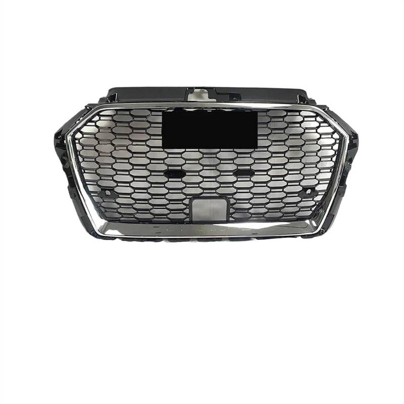 NUOSDEX Nieren Schwarz Kühlergrill Kompatibel Mit A3 8VPA 2017 2018 2019 Autostoßstangengitter Fronteinlassgitter Autofrontkühlergrill Ersatzzubehör(Chrome Frame) von NUOSDEX