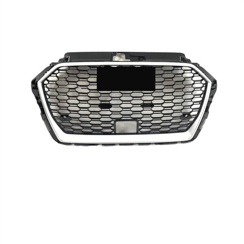NUOSDEX Nieren Schwarz Kühlergrill Kompatibel Mit A3 8VPA 2017 2018 2019 Autostoßstangengitter Fronteinlassgitter Autofrontkühlergrill Ersatzzubehör(Silver Frame) von NUOSDEX