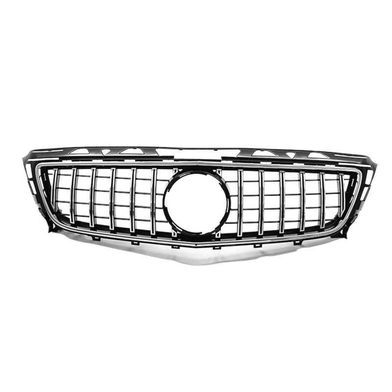 NUOSDEX Nieren Schwarz Kühlergrill Kompatibel Mit Benz Für CLS-Klasse W218 C218 X218 CLS350 CLS500 CLS550 2011 2012 2013 2014 Auto-Oberstoßstangenhaube Mesh-Frontgrill Ersatz(Silver) von NUOSDEX