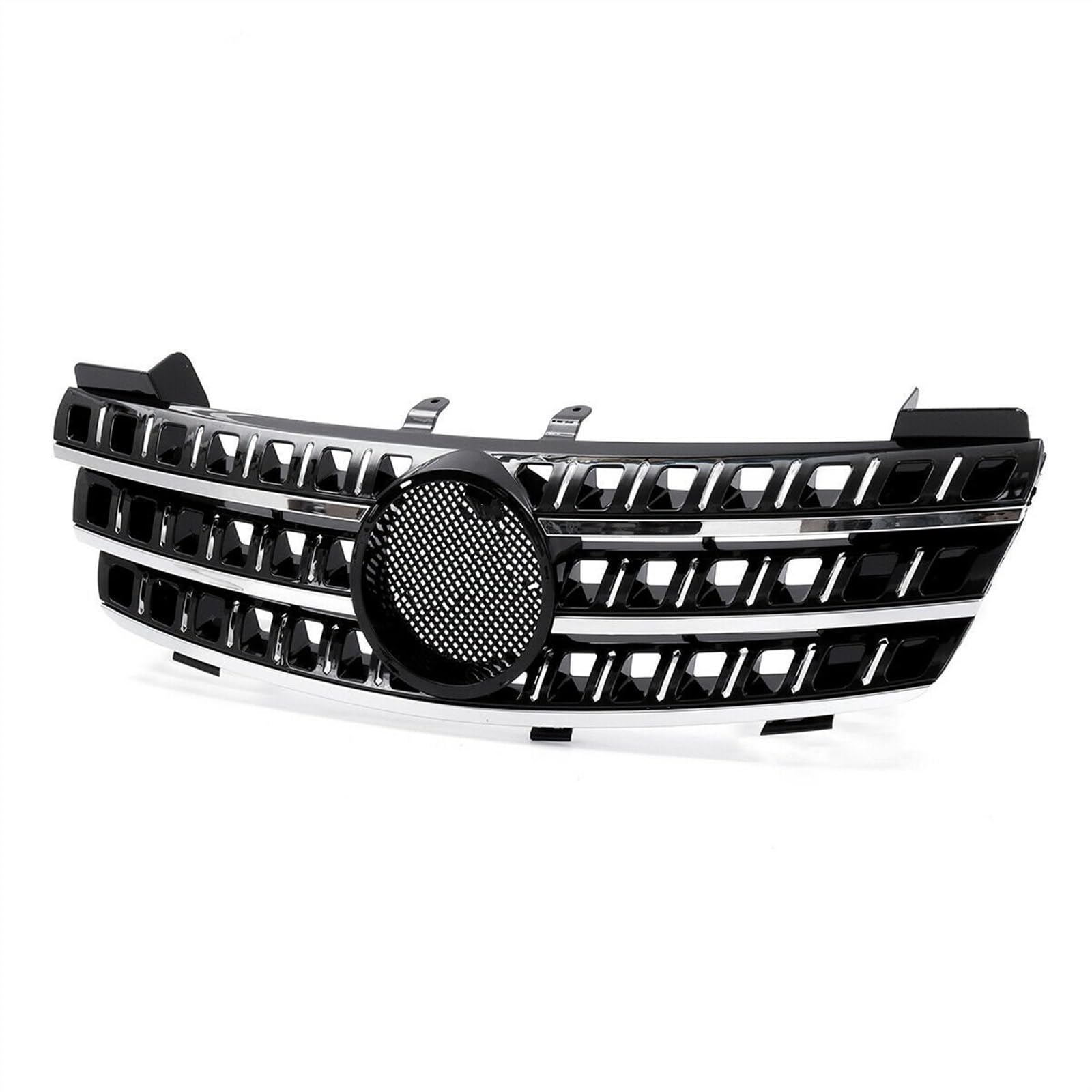 NUOSDEX Nieren Schwarz Kühlergrill Kompatibel Mit Benz Für ML-Klasse W164 ML320 ML350 ML550 2005 2006 2007 2008 Auto Frontstoßstangengrill Oberer Rennkühlergrill Ersatz(Black) von NUOSDEX
