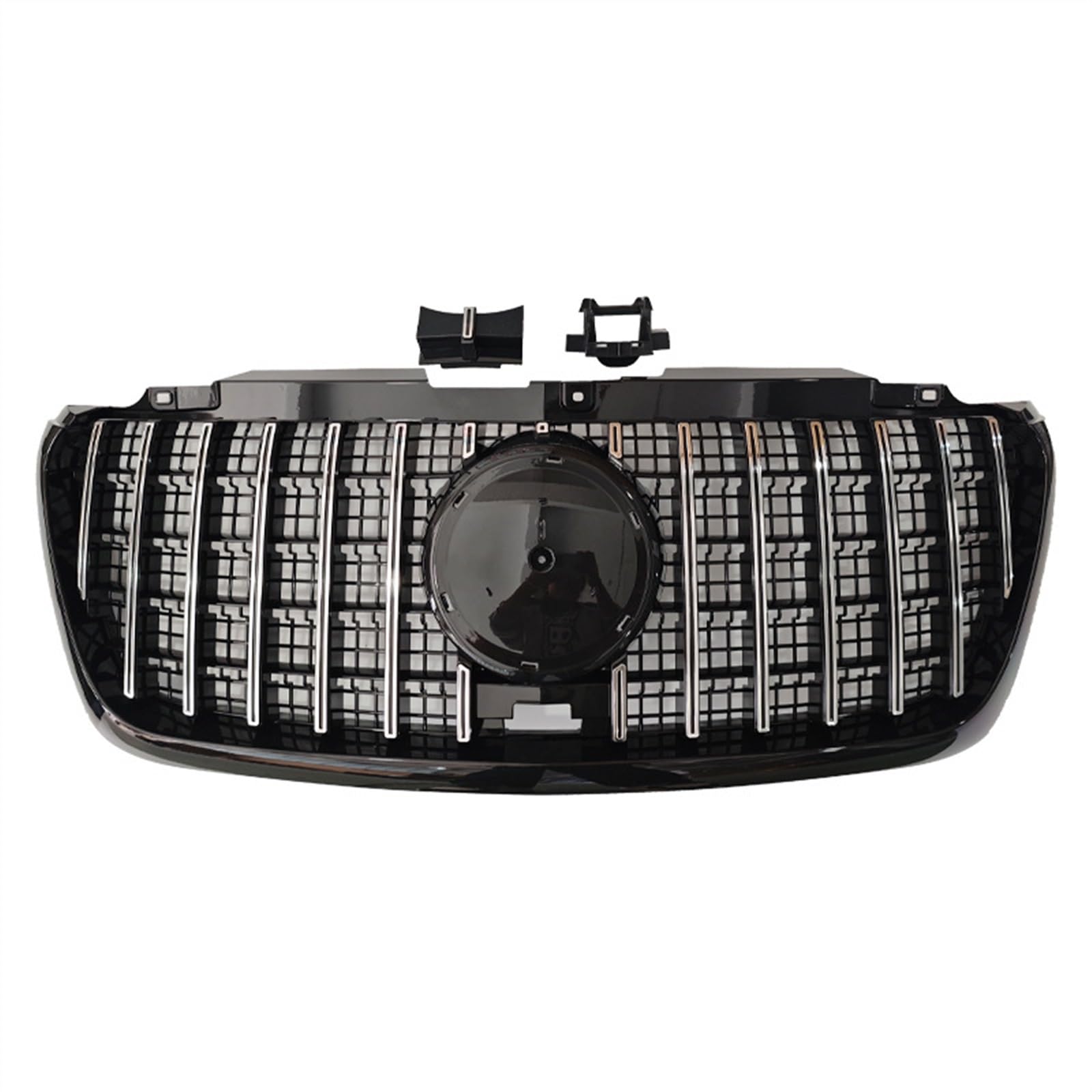 NUOSDEX Nieren Schwarz Kühlergrill Kompatibel Mit Benz Für Sprinter W907 2018 2019 2020 2021 2022 2023 Auto Frontstoßstange Mesh Fronteinlassgitter Frontkühlergrill Ersatz(Silver) von NUOSDEX