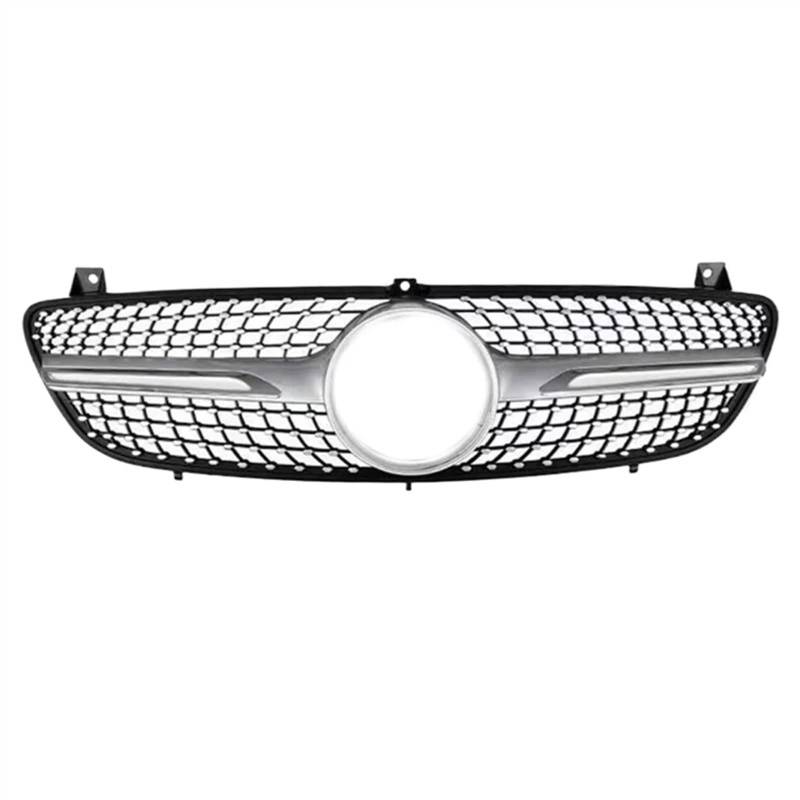 NUOSDEX Nieren Schwarz Kühlergrill Kompatibel Mit Benz Für Viano W639 2006 2007 2008 2009 2010 2011 2012 2013 2014 Front Facelift Mittelgrill Stoßstangengrill Ersatz(Silver,2006-2010) von NUOSDEX