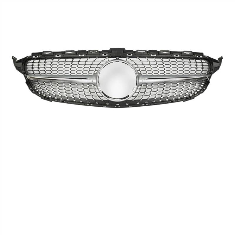 NUOSDEX Nieren Schwarz Kühlergrill Kompatibel Mit Benz Für W205 C180 C200 C250 2014 2015 2016 2017 2018 Diamantgrill Frontgittergrill Autoteil Auto Frontstoßstangengrill(Silver,NO Camera Hole) von NUOSDEX