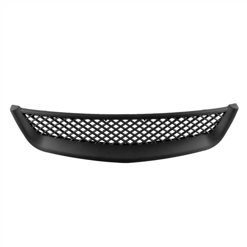 NUOSDEX Nieren Schwarz Kühlergrill Kompatibel Mit Civic Für JDM Für Typ R 2001 2002 2003 Schwarzer Mesh-Fronthaubengrill Stoßstangengitter Fronteinlassgrill Auto-Frontkühlergrill von NUOSDEX