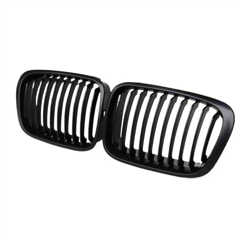 NUOSDEX Nieren Schwarz Kühlergrill Kompatibel Mit E46 1998 1999 2000 2001 Schwarz Glänzender Nierengrill Im Lamellenstil, Stoßstangengitter, Vorderer Einlassgrill, Kühlergrill(Matt Black) von NUOSDEX