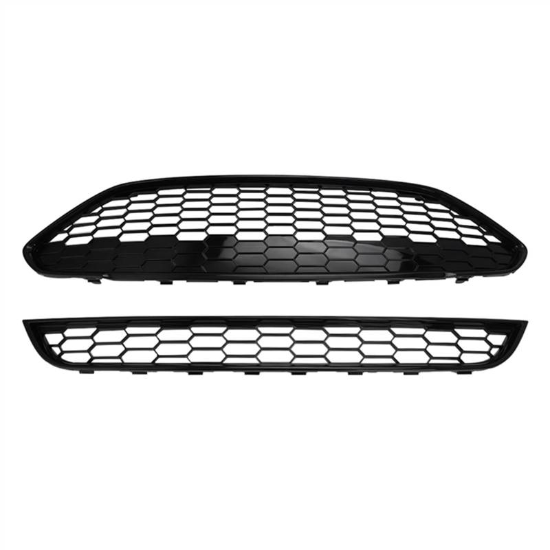 NUOSDEX Nieren Schwarz Kühlergrill Kompatibel Mit Ford Für Fiesta Für Zetec-S JA8 MK7 2013 2014 2015 2016 2017 Frontstoßstange Mittelgrill Frontgrillabdeckung Oberes Unteres Zubehör(1 Set) von NUOSDEX