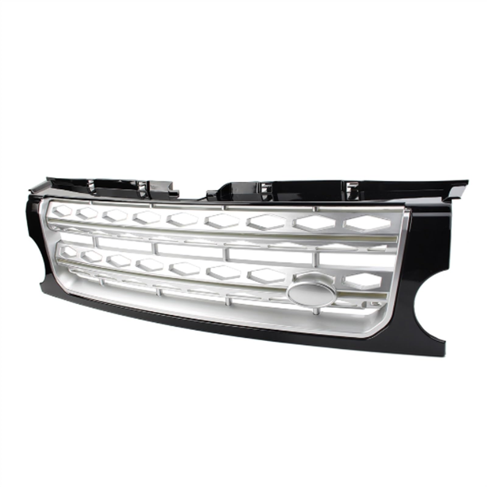 NUOSDEX Nieren Schwarz Kühlergrill Kompatibel Mit Land Für Rover Für Discovery L319 LR3 2005 2006 2007 2008 2009 Auto-Renngrills Front-Nierenhaubenform-Styling-Gitter(Black Silver) von NUOSDEX