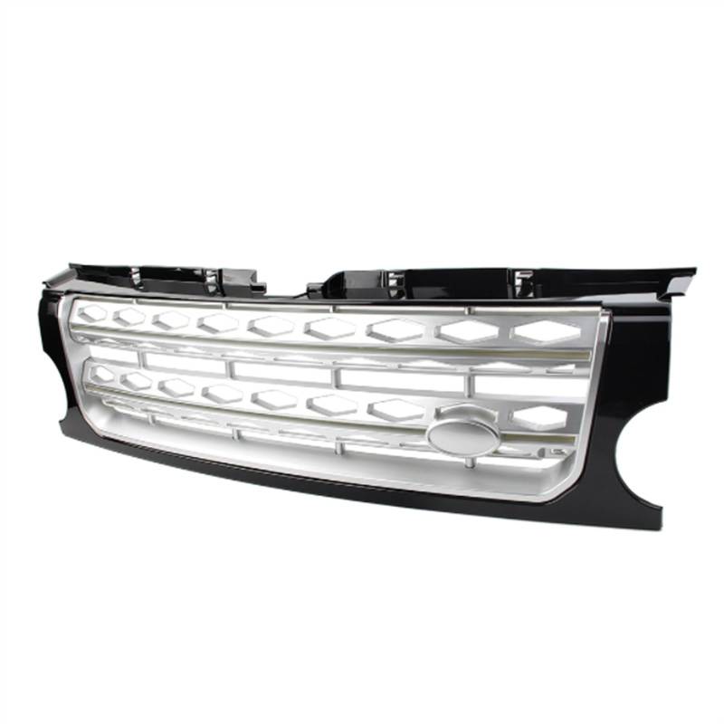 NUOSDEX Nieren Schwarz Kühlergrill Kompatibel Mit Land Für Rover Für Discovery L319 LR3 2005 2006 2007 2008 2009 Auto-Renngrills Front-Nierenhaubenform-Styling-Gitter(Black Silver) von NUOSDEX