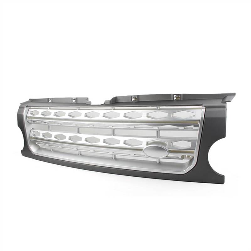 NUOSDEX Nieren Schwarz Kühlergrill Kompatibel Mit Land Für Rover Für Discovery L319 LR3 2005 2006 2007 2008 2009 Auto-Renngrills Front-Nierenhaubenform-Styling-Gitter(Grey Silver) von NUOSDEX