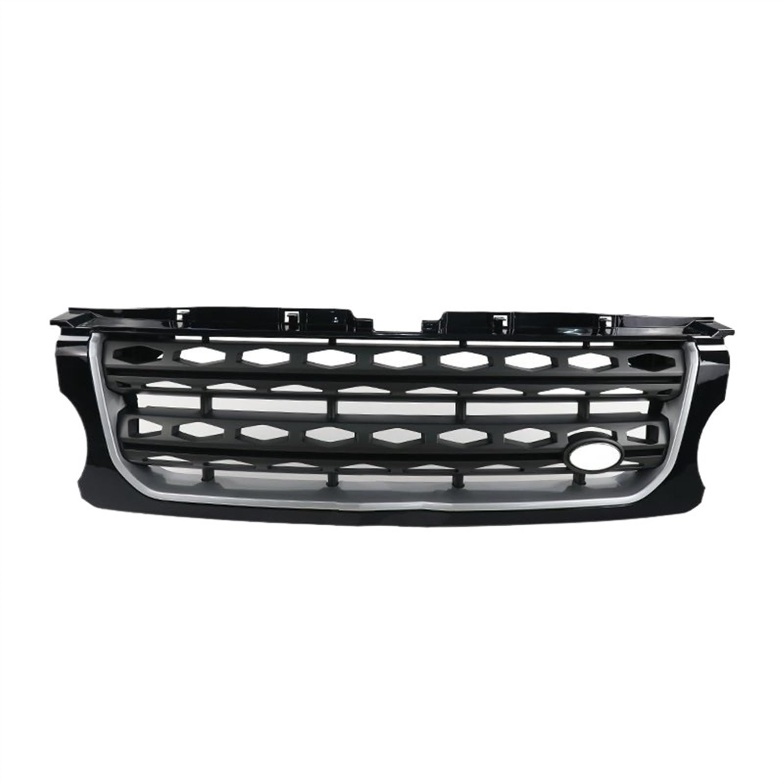 NUOSDEX Nieren Schwarz Kühlergrill Kompatibel Mit Land Für Rover Für Discovery LR4 L319 2014 2015 2016 Frontstoßstange Mittelteil Styling Oberer Renngrill Autozubehör(Black Frame Gray net) von NUOSDEX