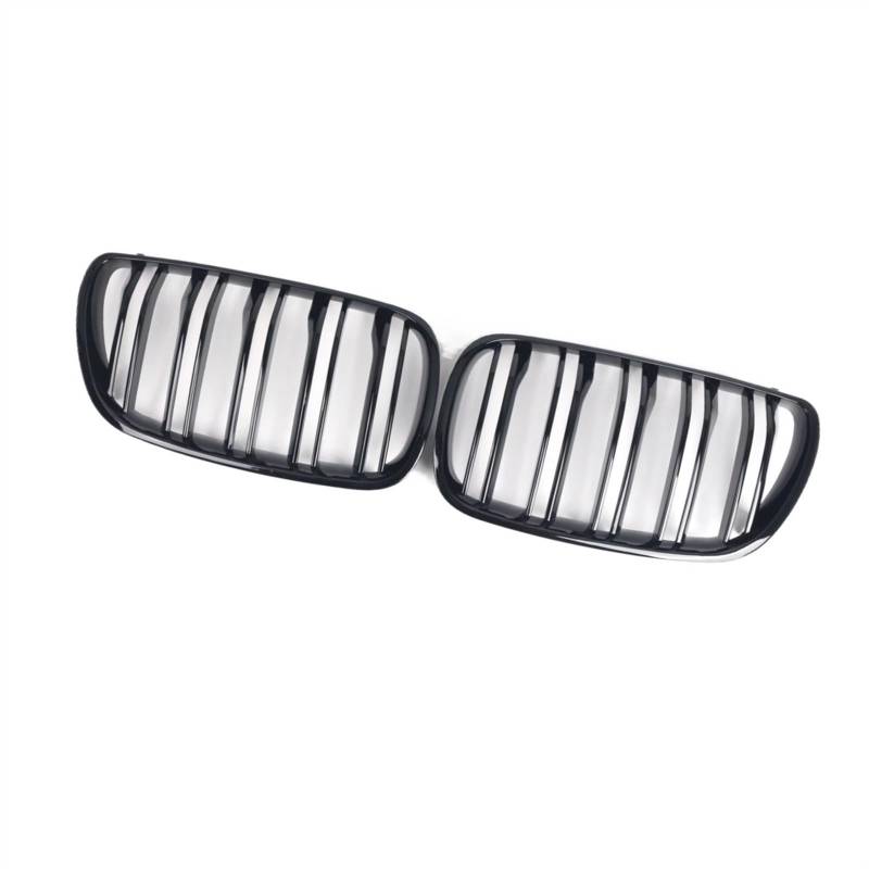 NUOSDEX Nieren Schwarz Kühlergrill Kompatibel Mit X3 E83 2007 2008 2009 2010 Glänzend Schwarz Doppellamellen Haube Nierengrill Renngrills Stoßfänger Mesh Front Einlassgitter von NUOSDEX