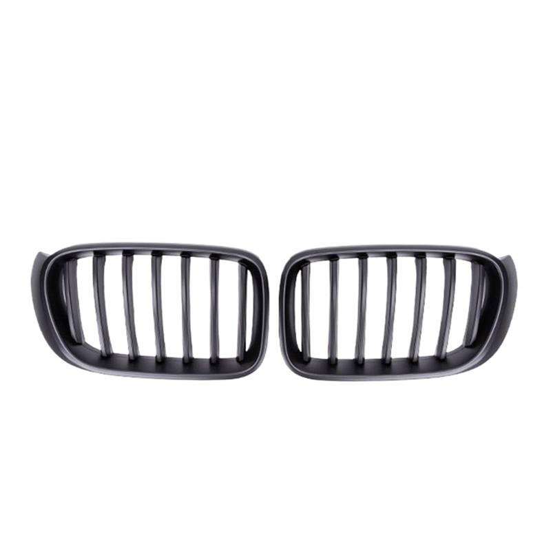 NUOSDEX Nieren Schwarz Kühlergrill Kompatibel Mit X3 F25 X4 F26 2014 2015 2016 2017 Auto Front Nierengrill Einzellinie Lamellen Ersatz Stoßfänger Mesh Front Einlassgitter(Matte Black) von NUOSDEX
