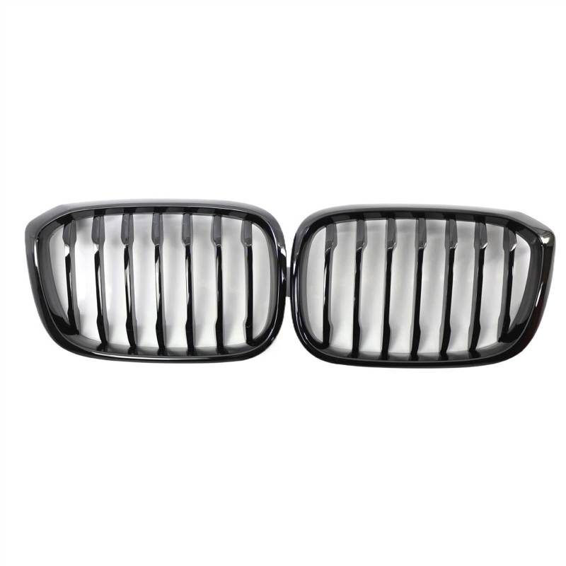 NUOSDEX Nieren Schwarz Kühlergrill Kompatibel Mit X3 G01 25i 28i X4 G02 25i 30i 2018 2019 2020 2021 Glanz Schwarz Front Stoßstange Nieren Kühlergrill Lamellen Stil Grill Ersatz von NUOSDEX