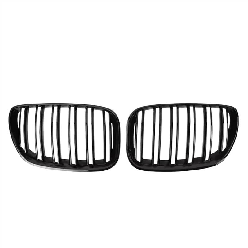 NUOSDEX Nieren Schwarz Kühlergrill Kompatibel Mit X5 E53 1999 2000 2001 2002 2003 2004 2005 2006 Auto Double Line Style Frontstoßstange Racing Nierengitter Ersatz(Glossy Black 04-06) von NUOSDEX