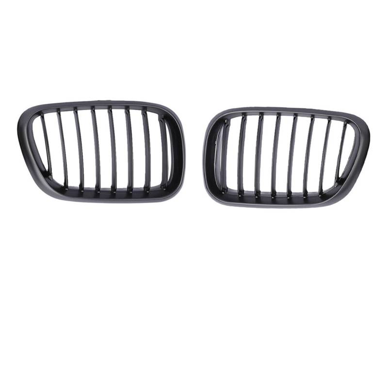 NUOSDEX Nieren Schwarz Kühlergrill Kompatibel Mit X5 E53 1999 2000 2001 2002 2003. Auto-Frontnierengitter, Ansaughaube, Kühlergrillschutz, OEM: 51138250052, 51138250051(Single line) von NUOSDEX