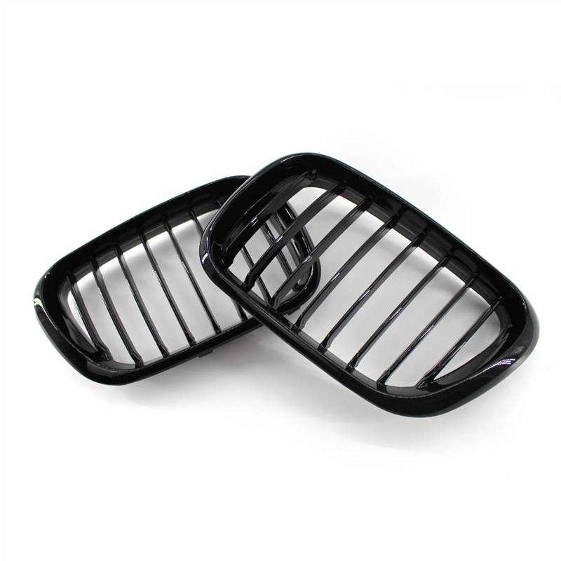 NUOSDEX Nieren Schwarz Kühlergrill Kompatibel Mit X5 E53 1999 2000 2001 2002 2003. Glänzend Schwarze Nieren-Sportgitter. Motorhaubengrill. Auto Vorne In Der Mitte. Oberer Stoßstangengrill von NUOSDEX