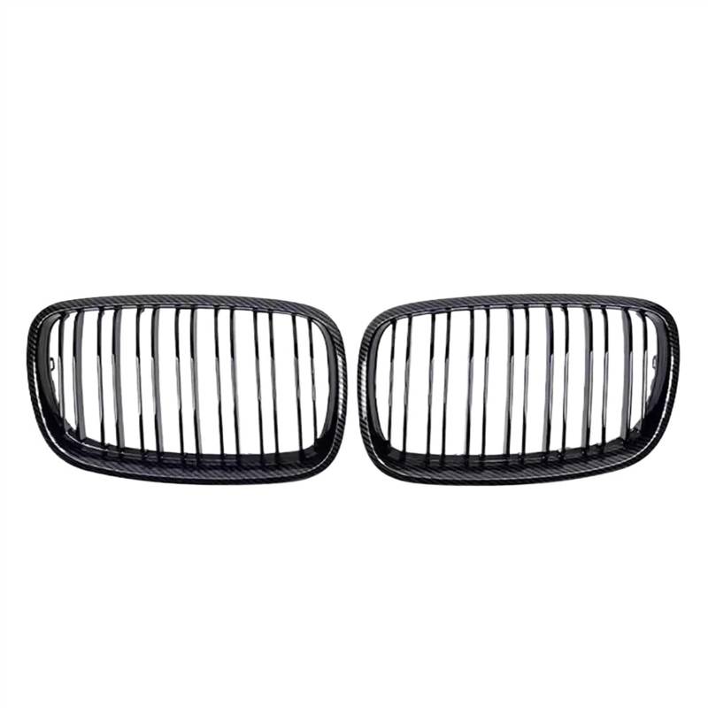 NUOSDEX Nieren Schwarz Kühlergrill Kompatibel Mit X5 E70 X6 E71 2007 2008 2009 2010 2011 2012 2013 2014 Auto Vorne Doppel-Niere Stoßfänger Kühlergrill Auto Vorne Kühlergrill(Carton Look) von NUOSDEX