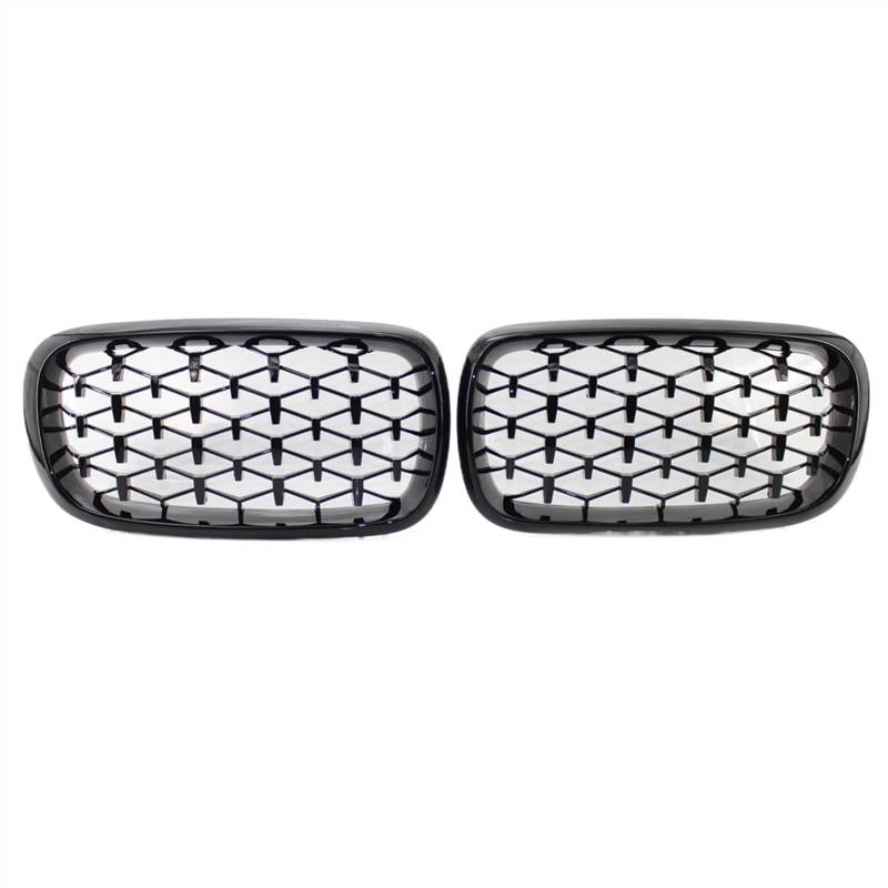 NUOSDEX Nieren Schwarz Kühlergrill Kompatibel Mit X5M X6M F85 F86 2015 2016 2017 2018 Front-Ersatz-Nierengrill Diamond Meteor Style Auto-Frontstoßstangengrill(Black) von NUOSDEX