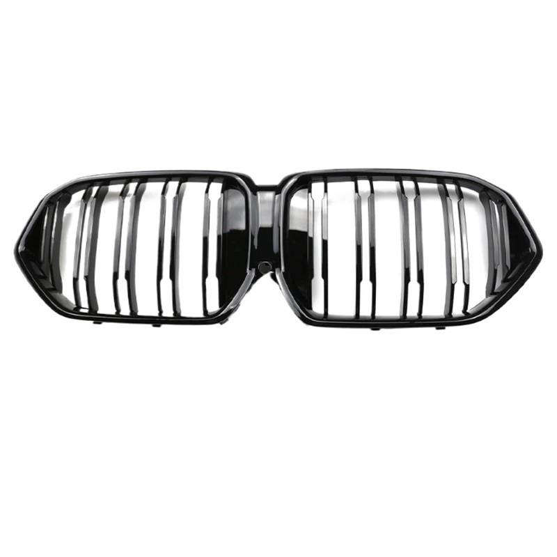 NUOSDEX Nieren Schwarz Kühlergrill Kompatibel Mit X6 G06 X6M F96 2020 2021 2022 Einzel-Doppellamelle Glanzschwarz Frontnierengrill Stoßfängergitter Fronteinlassgitter(Double Slat) von NUOSDEX