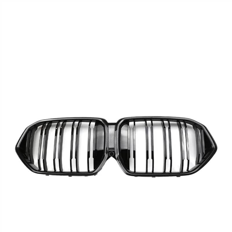 NUOSDEX Nieren Schwarz Kühlergrill Kompatibel Mit X6 Serie G06 2019 2020 2021 2022 2023 Einzel-Doppellamellen-Ersatz-Renngrill Auto-Frontstoßstangen-Nierengrill(Carbon Style,Dual) von NUOSDEX