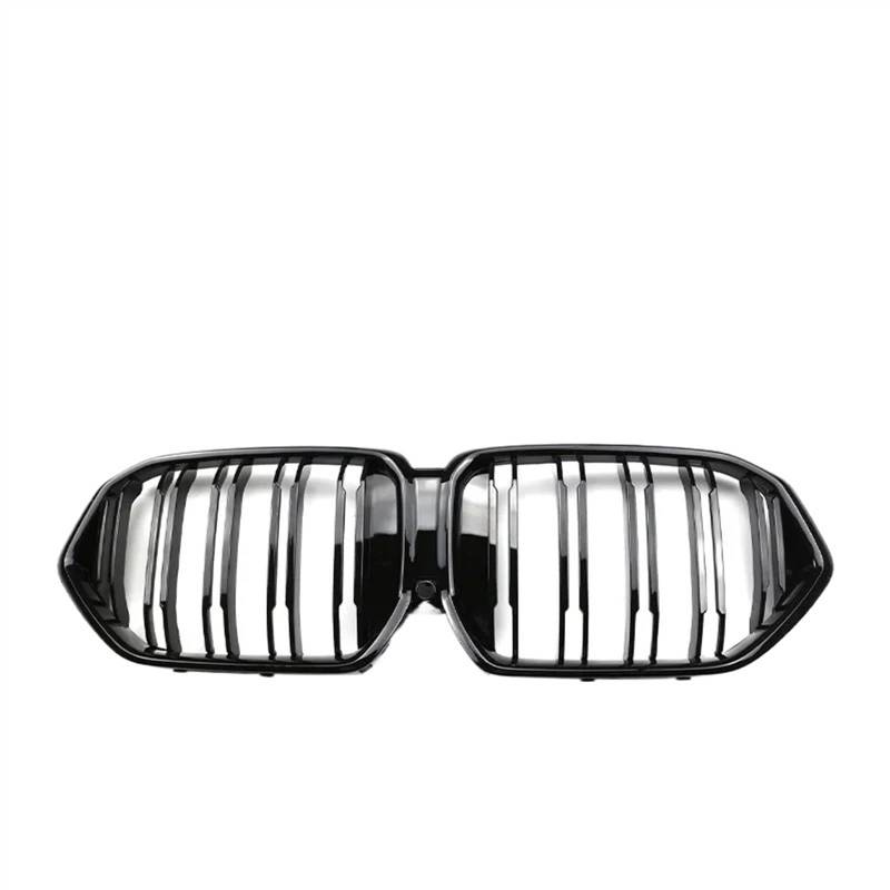 NUOSDEX Nieren Schwarz Kühlergrill Kompatibel Mit X6 Serie G06 2019 2020 2021 2022 2023 Einzel-Doppellamellen-Ersatz-Renngrill Auto-Frontstoßstangen-Nierengrill(Gloss Black,Dual) von NUOSDEX