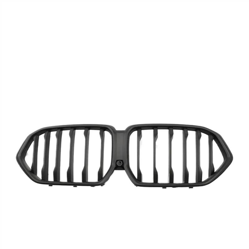 NUOSDEX Nieren Schwarz Kühlergrill Kompatibel Mit X6 Serie G06 2019 2020 2021 2022 2023 Einzel-Doppellamellen-Ersatz-Renngrill Auto-Frontstoßstangen-Nierengrill(Matte Black,Single) von NUOSDEX